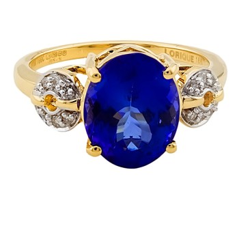 18ct gold Kyanite/Diamond Ring size N